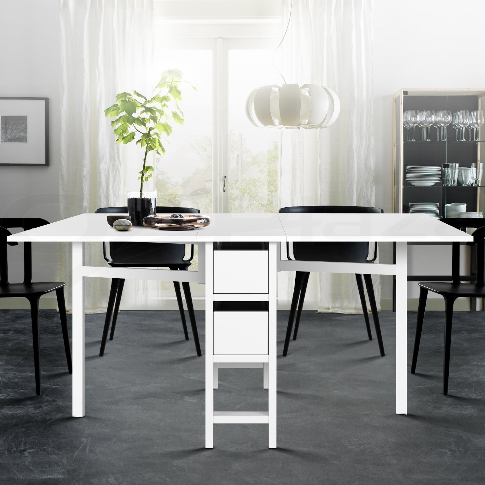 Artiss Gateleg Dining Table-Furniture &gt; Dining - Peroz Australia - Image - 2