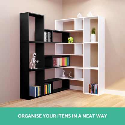 Artiss DIY L Shaped Display Shelf - Black-Furniture &gt; Living Room - Peroz Australia - Image - 4