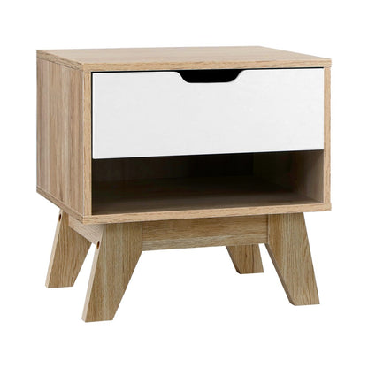 Artiss Bedside Table Drawer Nightstand Shelf Cabinet Storage Lamp Side Wooden-Bedside Tables - Peroz Australia - Image - 2
