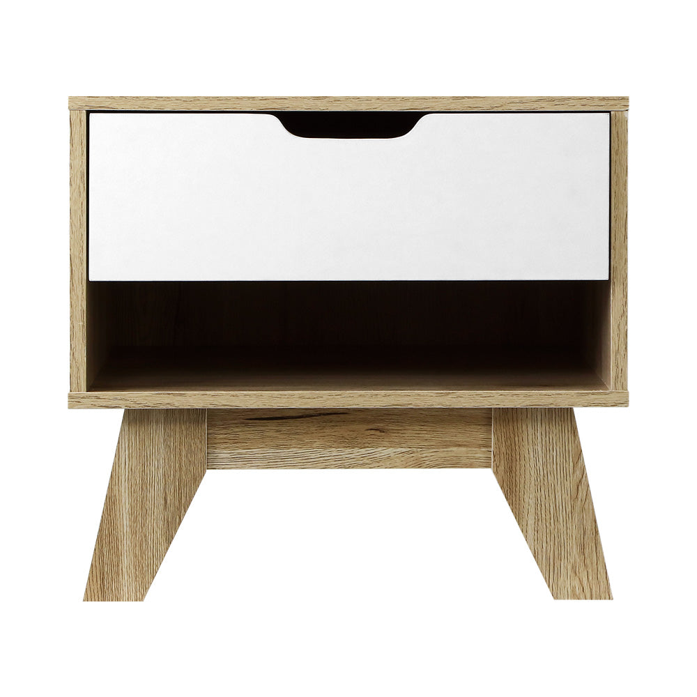 Artiss Bedside Table Drawer Nightstand Shelf Cabinet Storage Lamp Side Wooden-Bedside Tables - Peroz Australia - Image - 4
