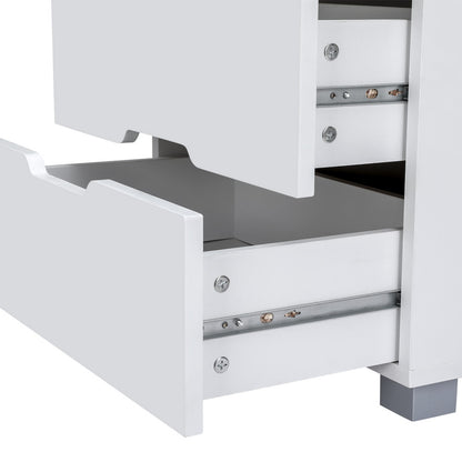 Artiss Smart Bedside Table 3 Drawers with Wireless Charging Ports LED White ADAD-Furniture &gt; Bedroom-PEROZ Accessories