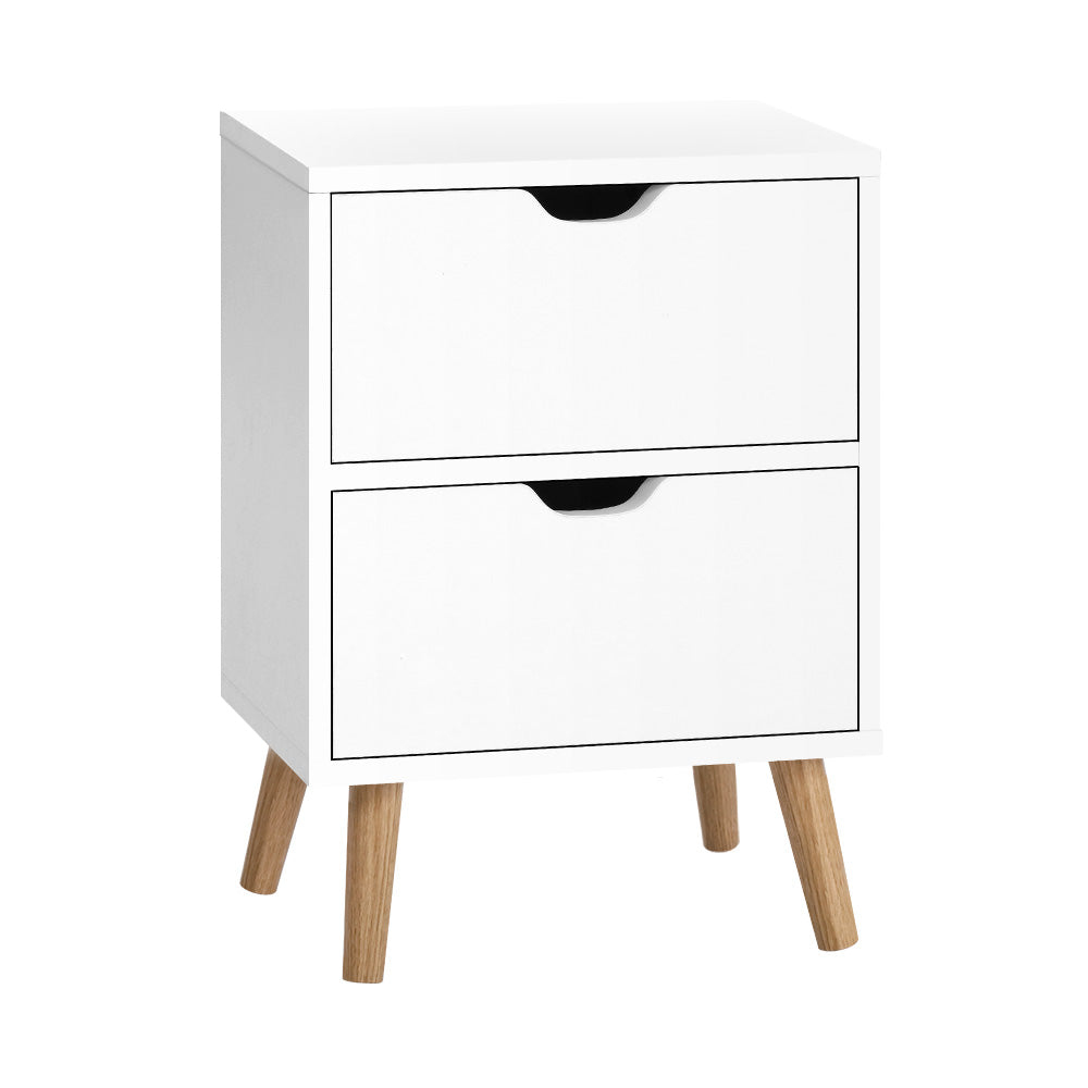 Artiss Bedside Tables Drawers Side Table Nightstand White Storage Cabinet Wood-Bedside Tables - Peroz Australia - Image - 2