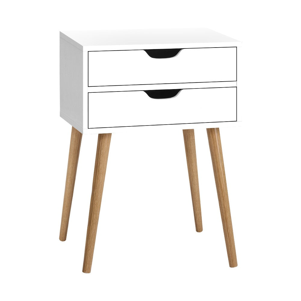 Artiss Bedside Tables Drawers Side Table Nightstand Wood Storage Cabinet White-Bedside Tables - Peroz Australia - Image - 2