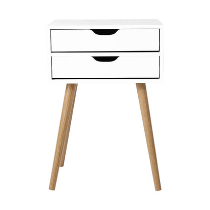 Artiss Bedside Tables Drawers Side Table Nightstand Wood Storage Cabinet White-Bedside Tables - Peroz Australia - Image - 4