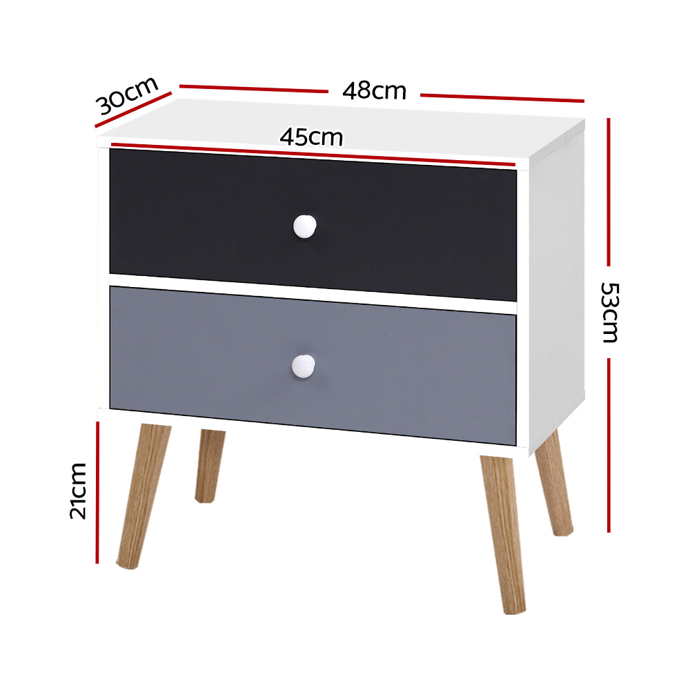 Artiss Bedside Tables Drawers Side Table Nightstand Lamp Side Storage Cabinet-Bedside Tables - Peroz Australia - Image - 3
