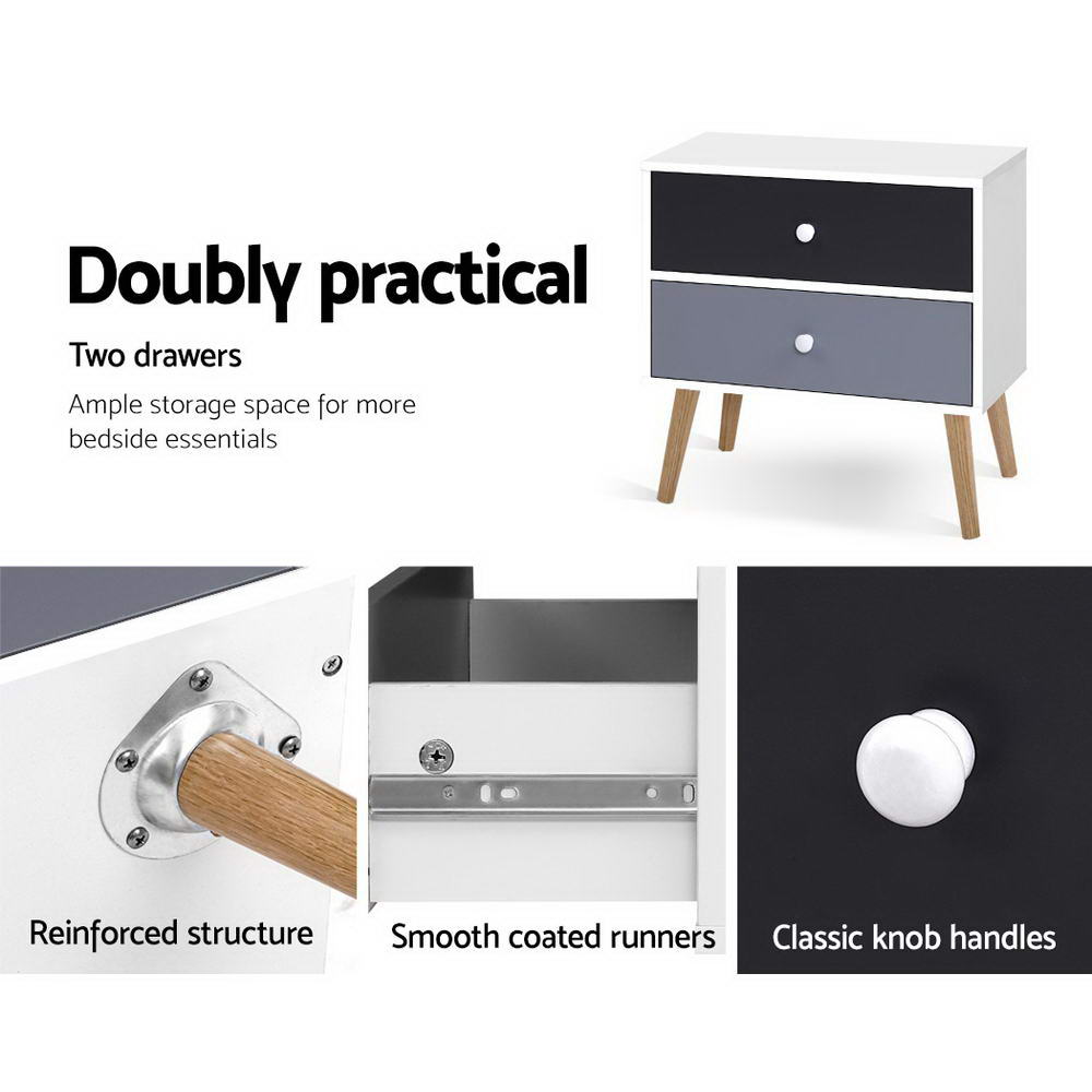 Artiss Bedside Tables Drawers Side Table Nightstand Lamp Side Storage Cabinet-Bedside Tables - Peroz Australia - Image - 8