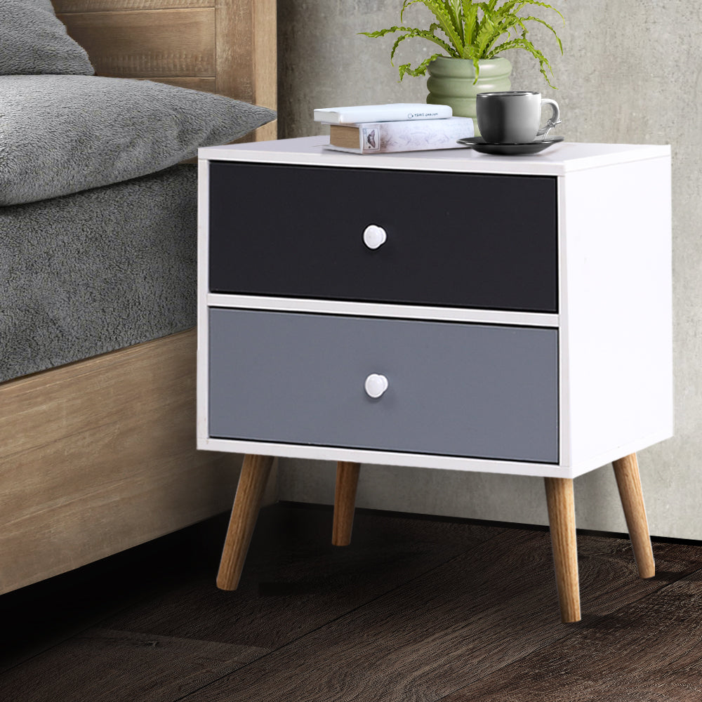 Artiss Bedside Tables Drawers Side Table Nightstand Lamp Side Storage Cabinet-Bedside Tables - Peroz Australia - Image - 1