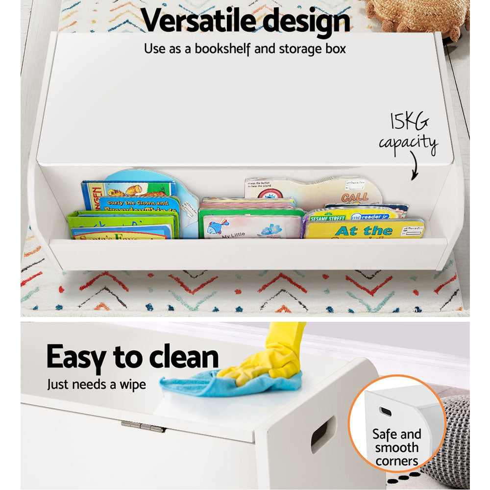 Keezi Kids Toy Box Bookshelf Storage Children Room Bookcase Organiser Display-Storage Cabinets-PEROZ Accessories