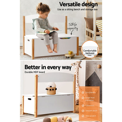 Keezi Kids Toy Box Chest Storage Blanket Children Room Organiser Seating Bench-Baby &amp; Kids &gt; Kid&