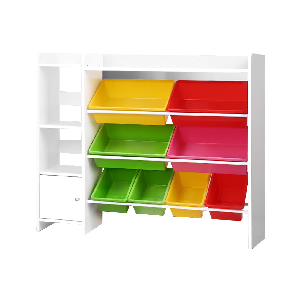 Keezi 8 Bins Kids Toy Box Storage Organiser Rack Bookshelf Drawer Cabinet-Baby &amp; Kids &gt; Kid&