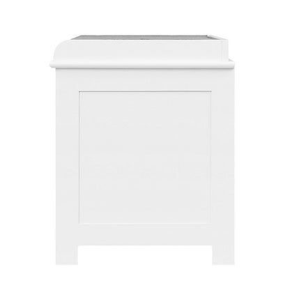 Artiss Fabric Shoe Bench with Drawers - White &amp; Grey-Furniture &gt; Living Room - Peroz Australia - Image - 5