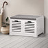 Artiss Fabric Shoe Bench with Drawers - White & Grey-Furniture > Living Room - Peroz Australia - Image - 1
