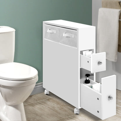 Artiss Bathroom Cabinet Toilet Storage Caddy Holder w/ Wheels-Furniture &gt; Bathroom - Peroz Australia - Image - 8