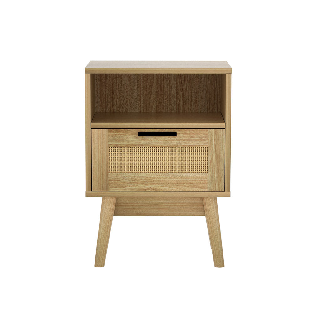 Artiss Bedside Tables Rattan Drawers Side Table Nightstand Storage Cabinet Wood-Bedside Tables - Peroz Australia - Image - 5