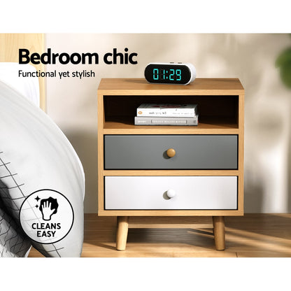 Artiss Wooden Bedside Table-Bedside Tables - Peroz Australia - Image - 5
