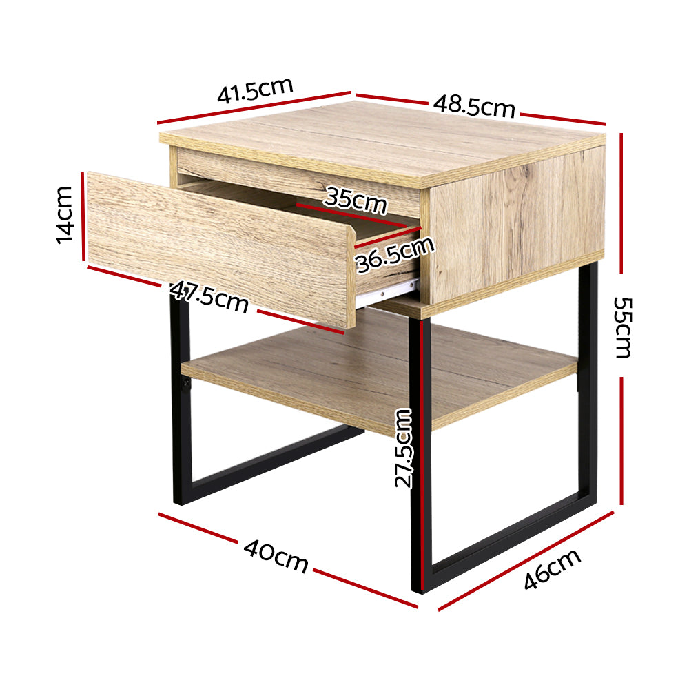 Artiss Chest Style Metal Bedside Table-Bedside Tables - Peroz Australia - Image - 3