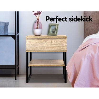 Artiss Chest Style Metal Bedside Table-Bedside Tables - Peroz Australia - Image - 6