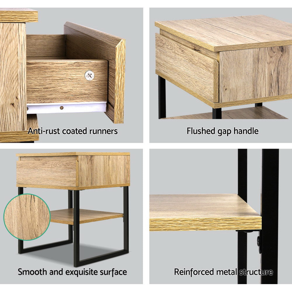 Artiss Chest Style Metal Bedside Table-Bedside Tables - Peroz Australia - Image - 7