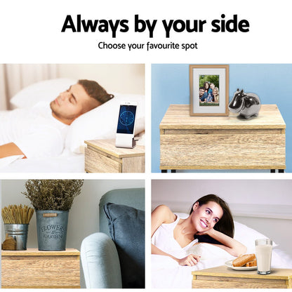 Artiss Chest Style Metal Bedside Table-Bedside Tables - Peroz Australia - Image - 8