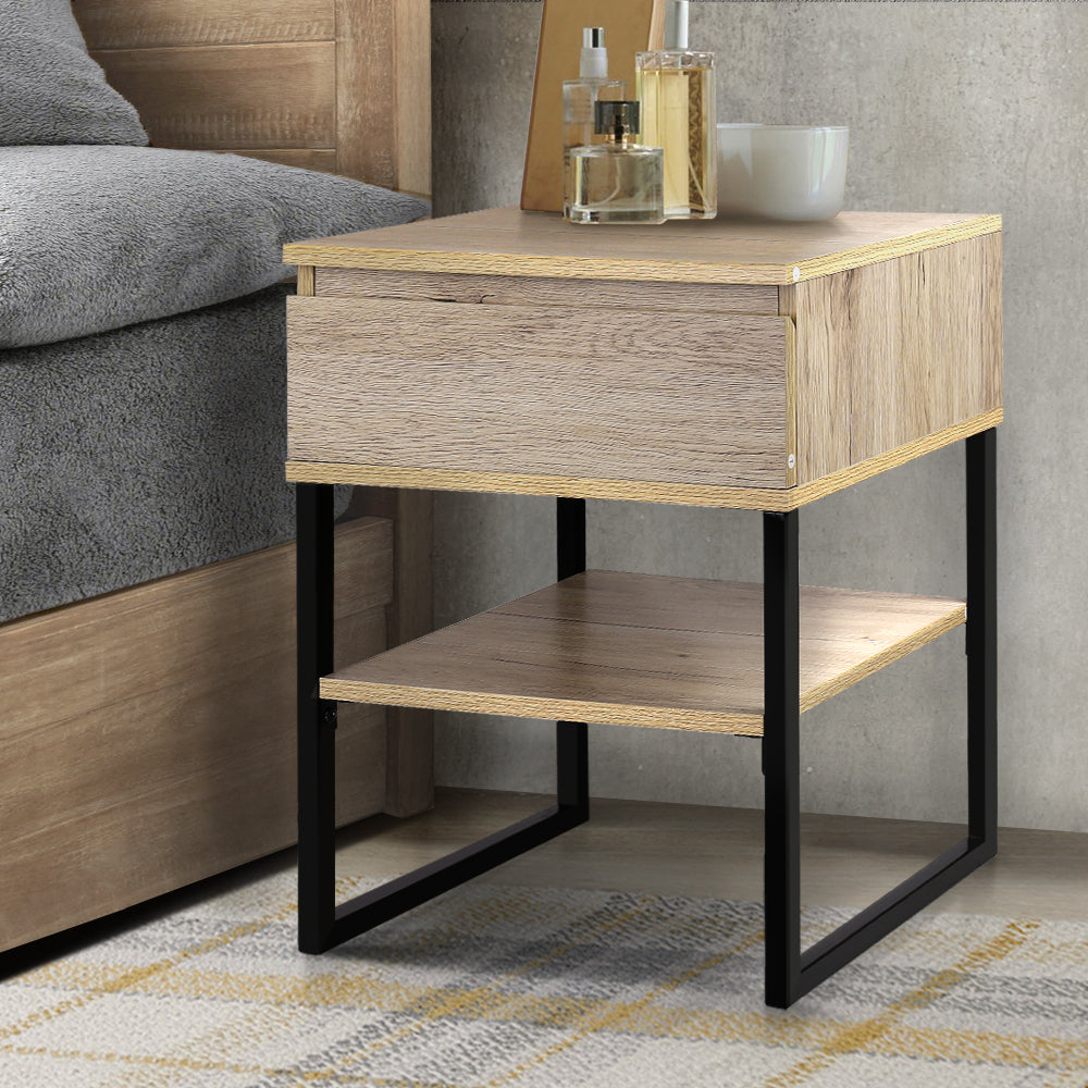 Artiss Chest Style Metal Bedside Table-Bedside Tables - Peroz Australia - Image - 1