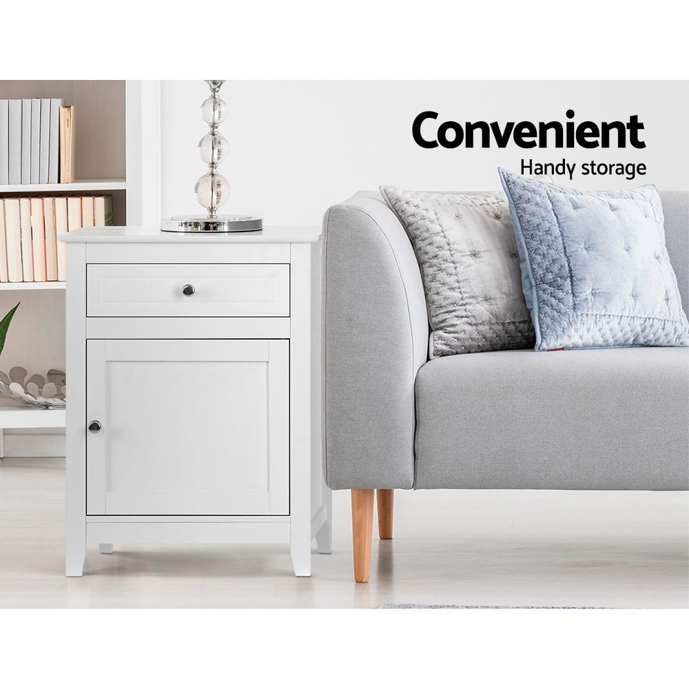 Artiss Bedside Tables Big Storage Drawers Cabinet Nightstand Lamp Chest White-Furniture &gt; Bedroom - Peroz Australia - Image - 6