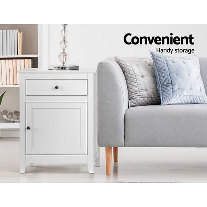 Artiss Bedside Tables Big Storage Drawers Cabinet Nightstand Lamp Chest White-Furniture &gt; Bedroom - Peroz Australia - Image - 6