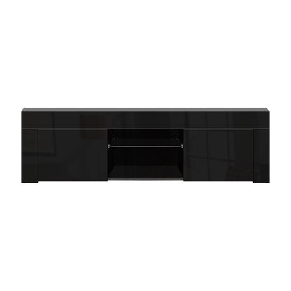 Artiss 130cm RGB LED TV Stand Cabinet Entertainment Unit Gloss Furniture Black-Entertainment Units - Peroz Australia - Image - 4