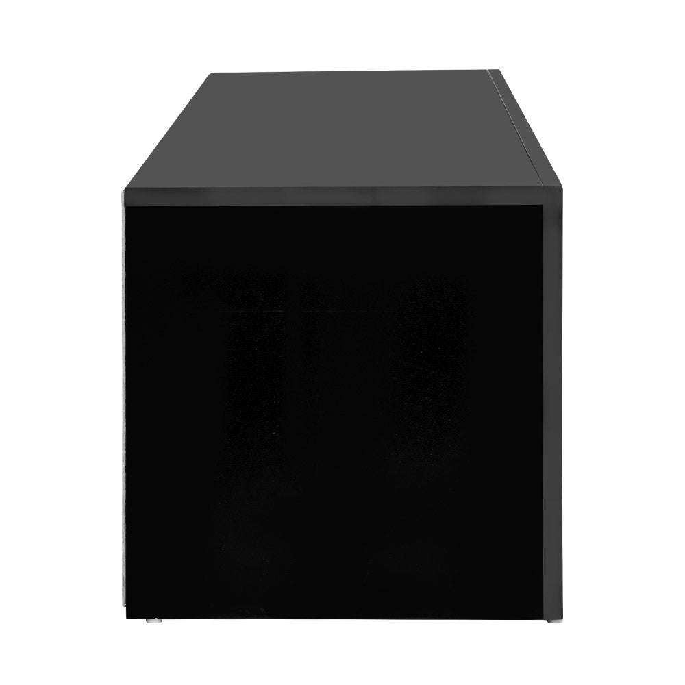 Artiss 130cm RGB LED TV Stand Cabinet Entertainment Unit Gloss Furniture Black-Entertainment Units - Peroz Australia - Image - 5