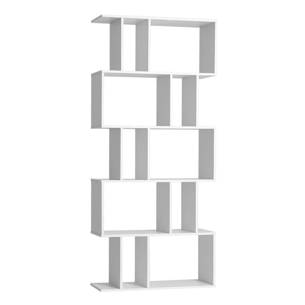 Artiss 5 Tier Bookshelf Display Shelf CD Cabinet Bookcase Stand Storage White-Bookcases &amp; Shelves - Peroz Australia - Image - 1