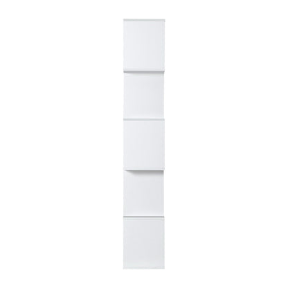 Artiss 5 Tier Bookshelf Display Shelf CD Cabinet Bookcase Stand Storage White-Bookcases &amp; Shelves - Peroz Australia - Image - 4