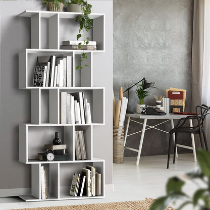 Artiss 5 Tier Bookshelf Display Shelf CD Cabinet Bookcase Stand Storage White-Bookcases &amp; Shelves - Peroz Australia - Image - 8