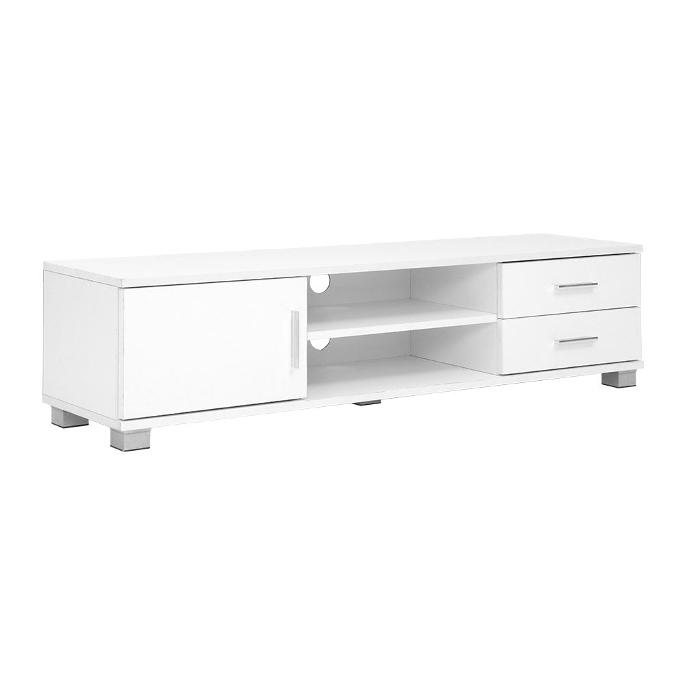 Artiss 120cm TV Stand Entertainment Unit Storage Cabinet Drawers Shelf White-Entertainment Units - Peroz Australia - Image - 2