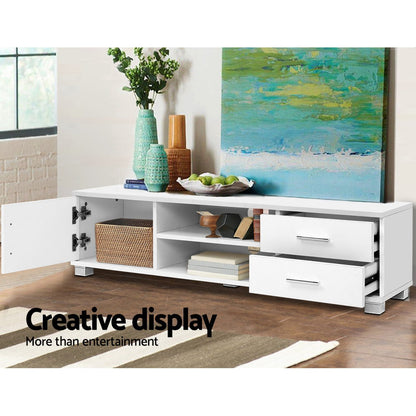 Artiss 120cm TV Stand Entertainment Unit Storage Cabinet Drawers Shelf White-Entertainment Units - Peroz Australia - Image - 6