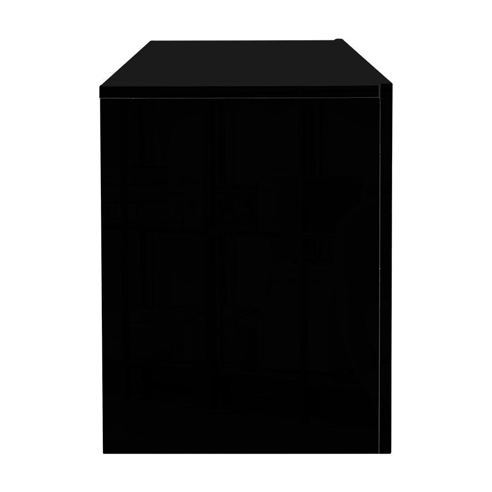 Artiss TV Cabinet Entertainment Unit Stand RGB LED Gloss Furniture 130cm Black-Entertainment Units - Peroz Australia - Image - 6