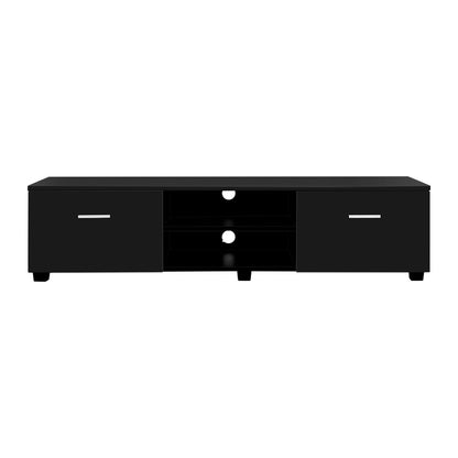 Artiss 140cm High Gloss TV Cabinet Stand Entertainment Unit Storage Shelf Black-Entertainment Units - Peroz Australia - Image - 4