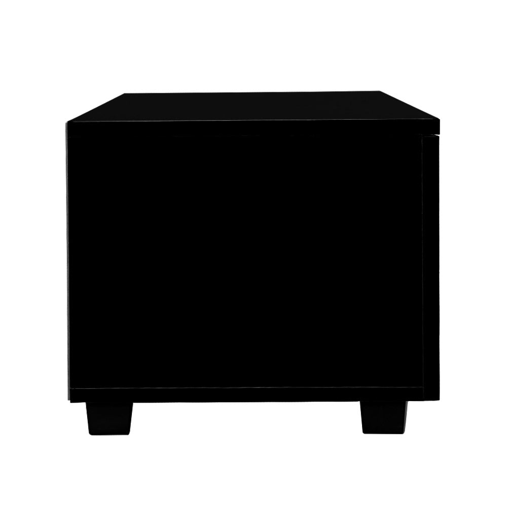 Artiss 140cm High Gloss TV Cabinet Stand Entertainment Unit Storage Shelf Black-Entertainment Units - Peroz Australia - Image - 5