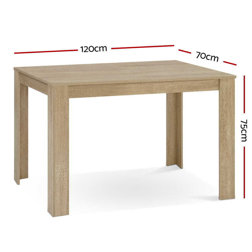 Artiss Dining Table 4 Seater Wooden Kitchen Tables Oak 120cm Cafe Restaurant-Furniture &gt; Dining - Peroz Australia - Image - 2