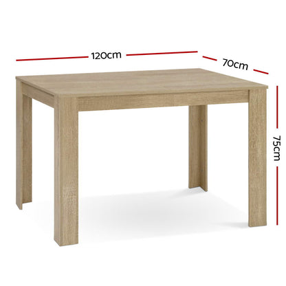 Artiss Dining Table 4 Seater Wooden Kitchen Tables Oak 120cm Cafe Restaurant-Furniture &gt; Dining - Peroz Australia - Image - 2