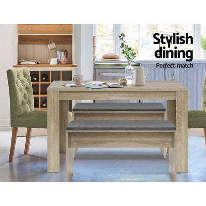 Artiss Dining Table 4 Seater Wooden Kitchen Tables Oak 120cm Cafe Restaurant-Furniture &gt; Dining - Peroz Australia - Image - 3