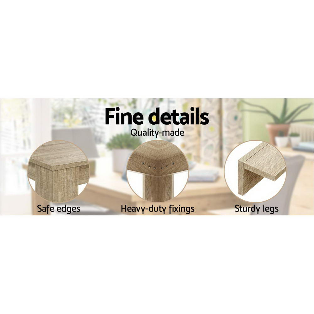 Artiss Dining Table 4 Seater Wooden Kitchen Tables Oak 120cm Cafe Restaurant-Furniture &gt; Dining - Peroz Australia - Image - 6