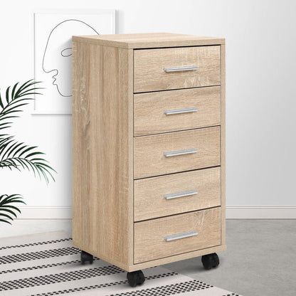 5 Drawer Filing Cabinet Storage Drawers Wood Study Office School File Cupboard-Furniture &gt; Office-PEROZ Accessories