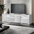 Artiss TV Cabinet Entertainment Unit Stand RGB LED Gloss 3 Doors 180cm White-Entertainment Units - Peroz Australia - Image - 1