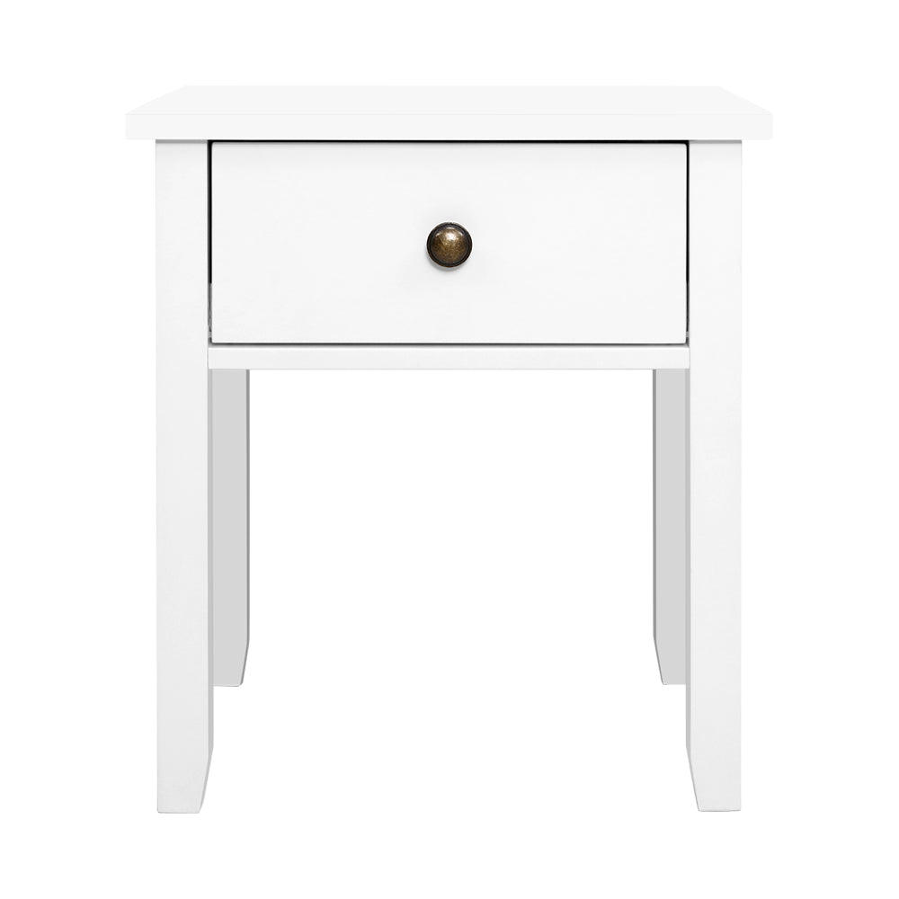 Bedside Tables Drawer Side Table Nightstand White Storage Cabinet White Lamp-Bedside Tables-PEROZ Accessories