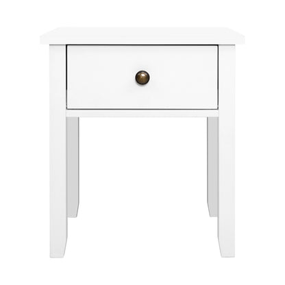 Bedside Tables Drawer Side Table Nightstand White Storage Cabinet White Lamp-Bedside Tables-PEROZ Accessories