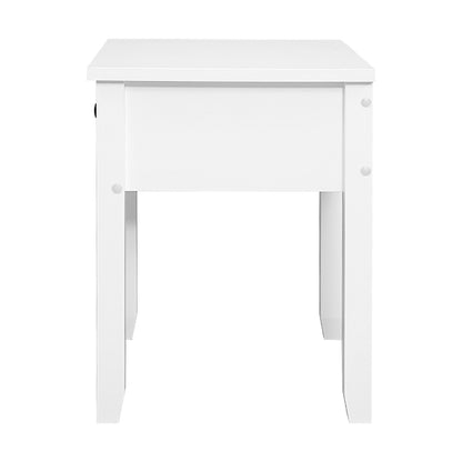 Bedside Tables Drawer Side Table Nightstand White Storage Cabinet White Lamp-Bedside Tables-PEROZ Accessories