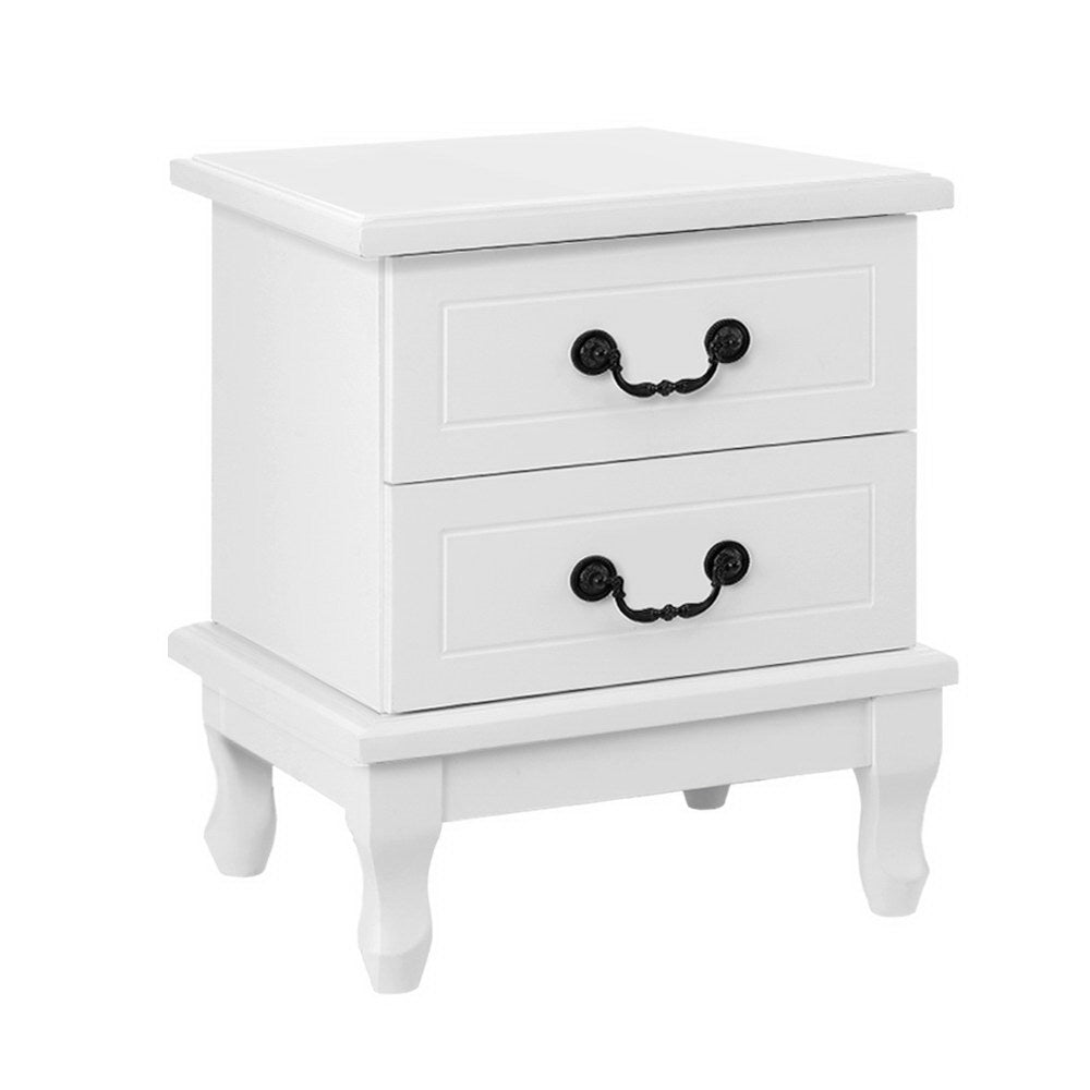 Artiss KUBI Bedside Tables 2 Drawers Side Table French Nightstand Storage Cabinet-Furniture > Bedroom - Peroz Australia - Image - 2