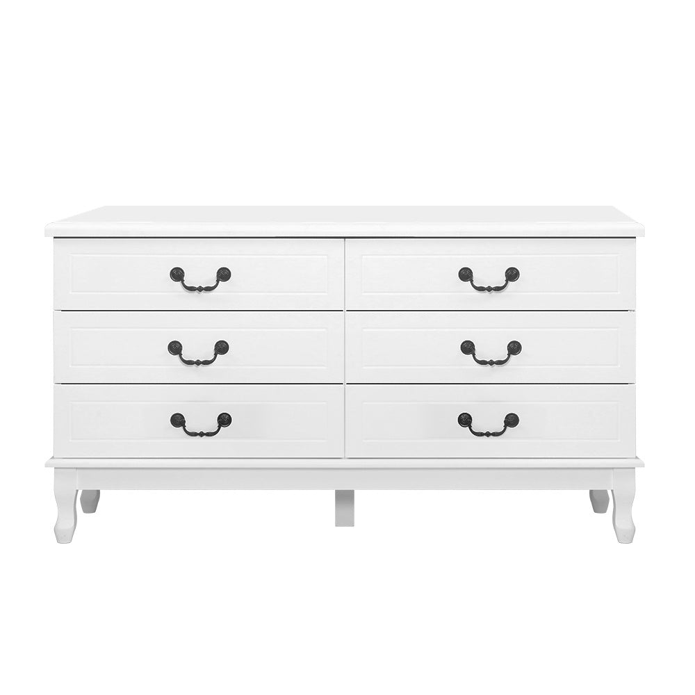 Artiss Chest of Drawers Dresser Table Lowboy Storage Cabinet White KUBI Bedroom-Furniture &gt; Bedroom - Peroz Australia - Image - 5