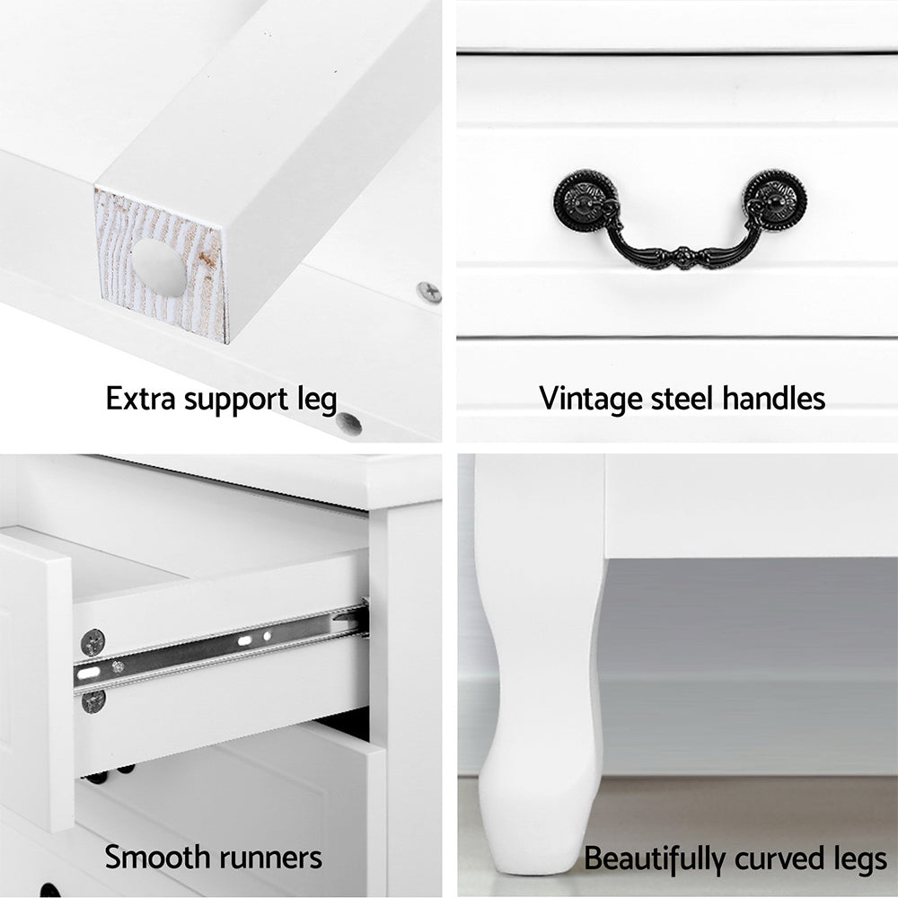 Artiss Chest of Drawers Dresser Table Lowboy Storage Cabinet White KUBI Bedroom-Furniture &gt; Bedroom - Peroz Australia - Image - 8