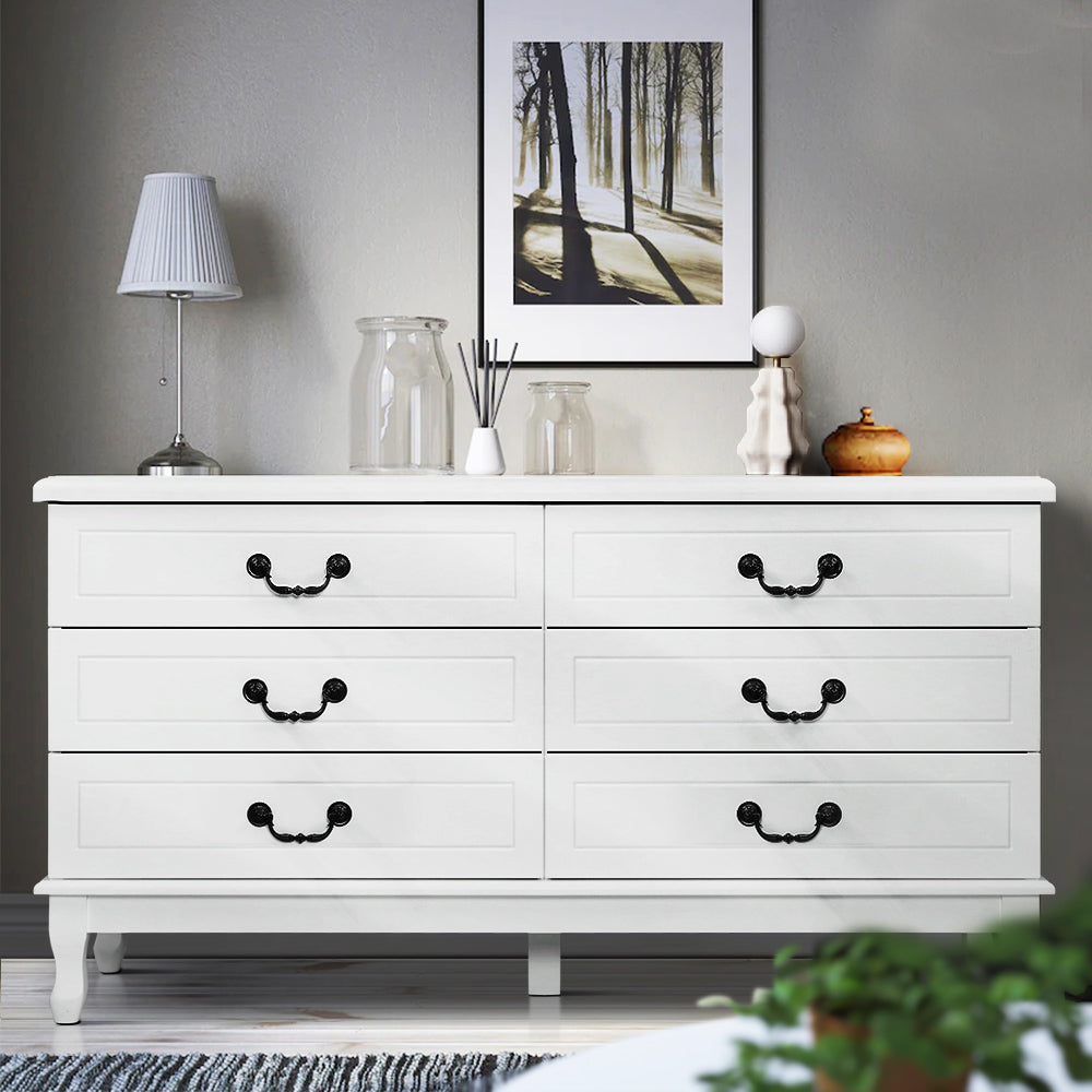Artiss Chest of Drawers Dresser Table Lowboy Storage Cabinet White KUBI Bedroom-Furniture &gt; Bedroom - Peroz Australia - Image - 2