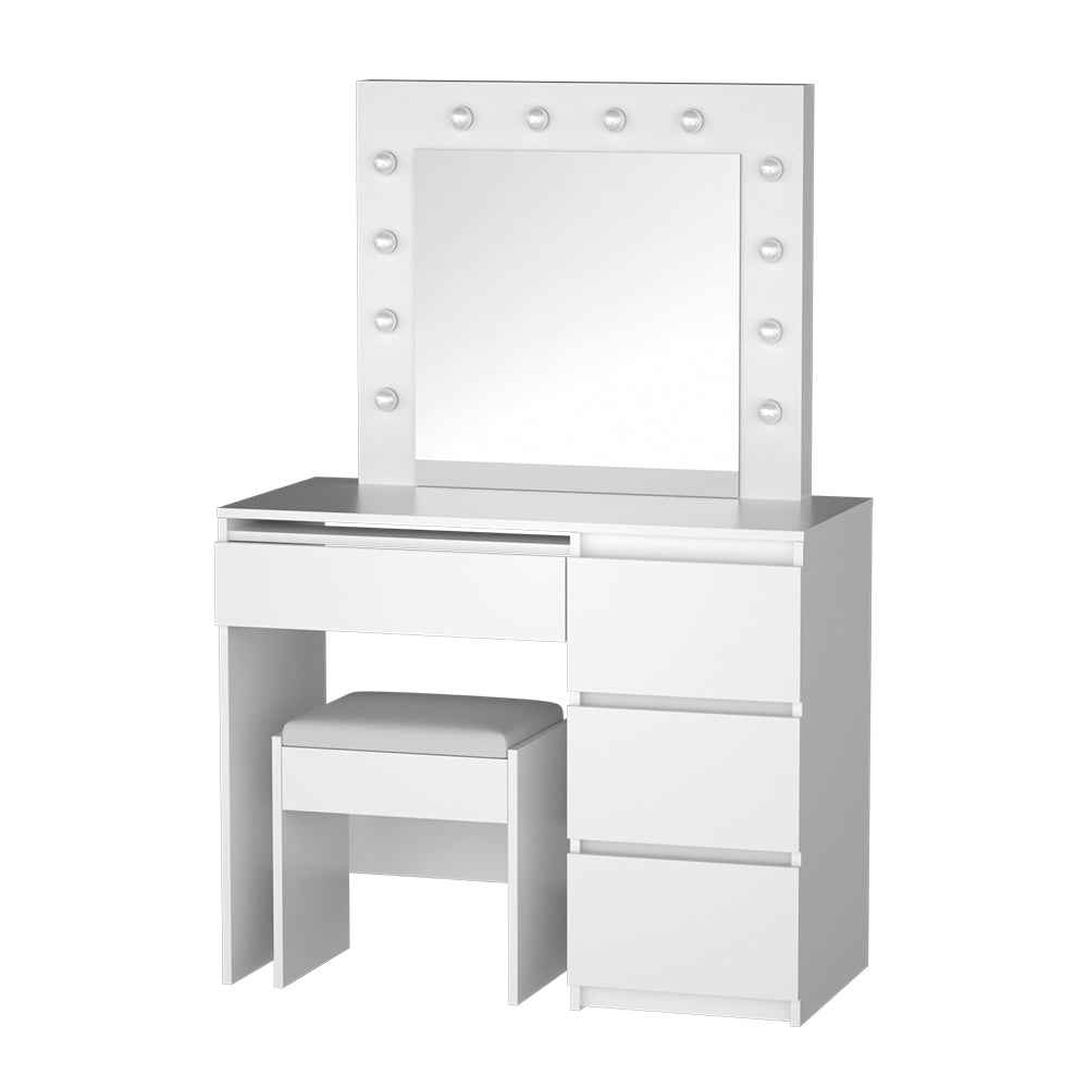 Artiss Dressing Table LED Makeup Mirror Stool Set 12 Bulbs Vanity Desk White-Furniture &gt; Bedroom - Peroz Australia - Image - 1